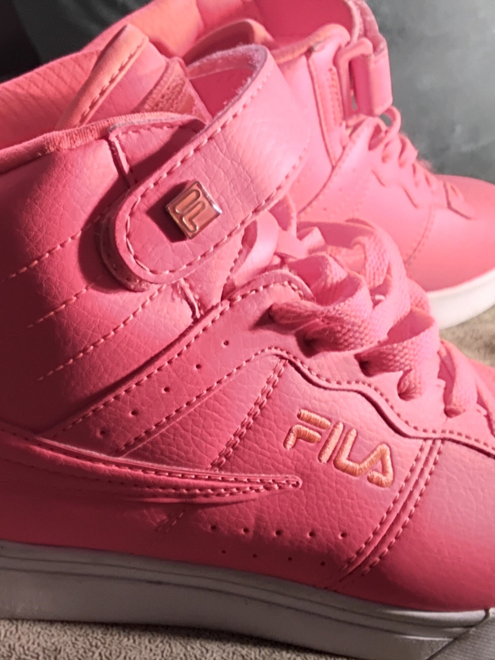 FILA High-Top Sneakers in Bright Pink
